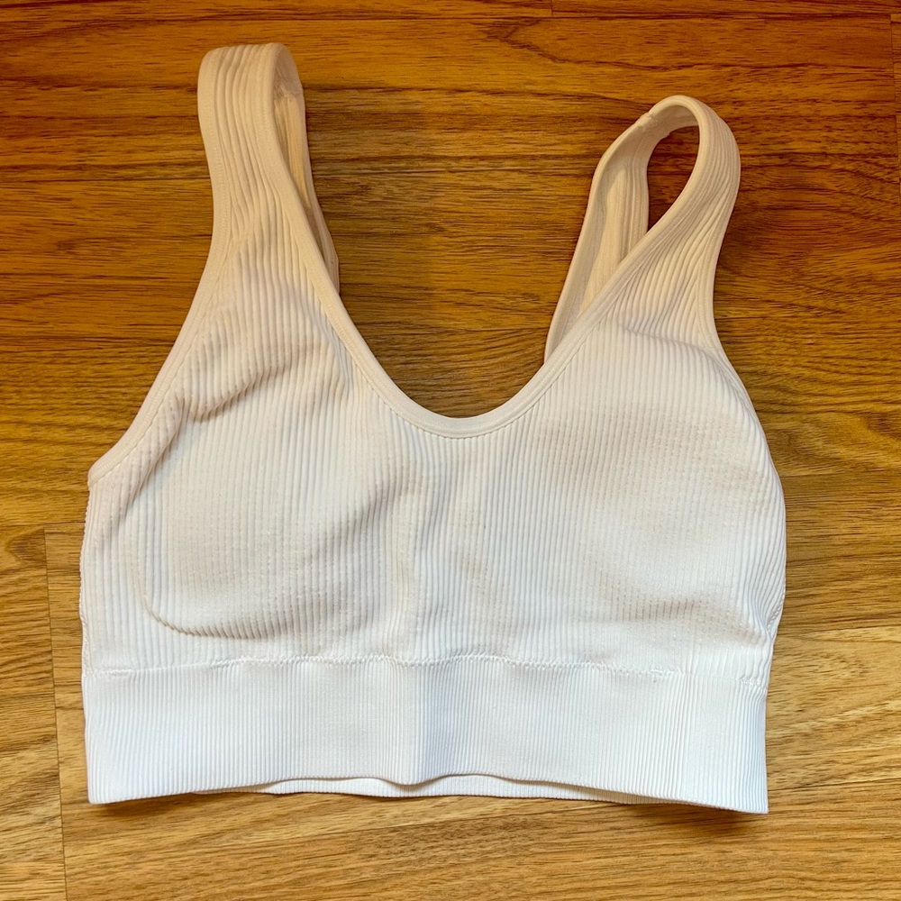 White exercise bra